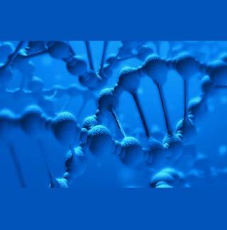 A dna sequence in blue
