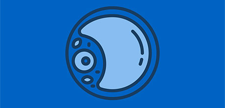 a blue circle with circles and dots