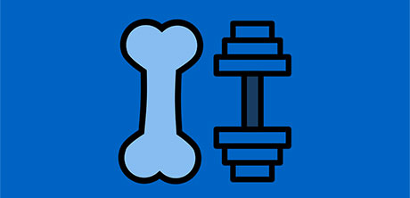 a blue and black bone and dumbbells