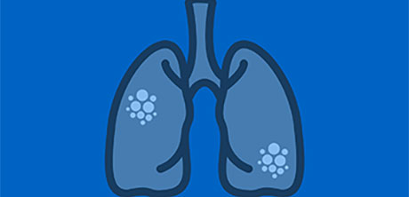 a blue icon of lungs
